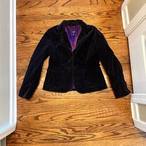 GAP Women's Dark Blue Velvet Blazer